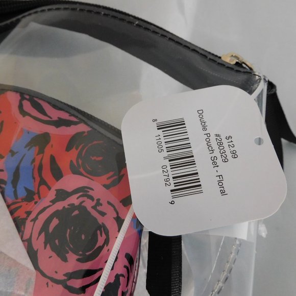 NWT Clear Makeup Travel Bag with Mini Pouch - Picture 3 of 3